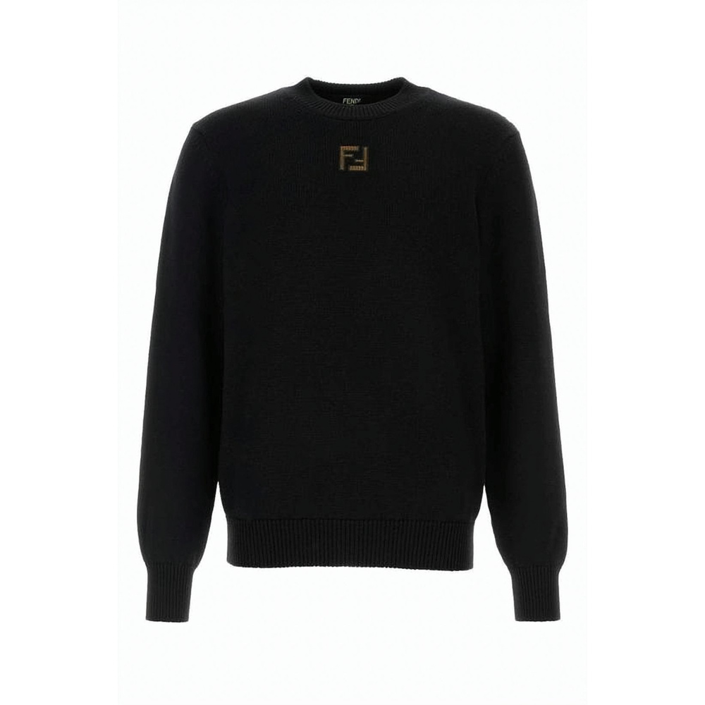 FENDI Classic Black Wool Sweatshirt